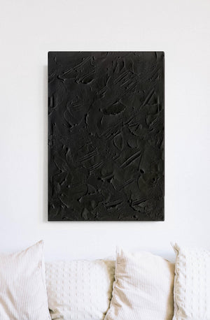 Black Textured Wall Canvas