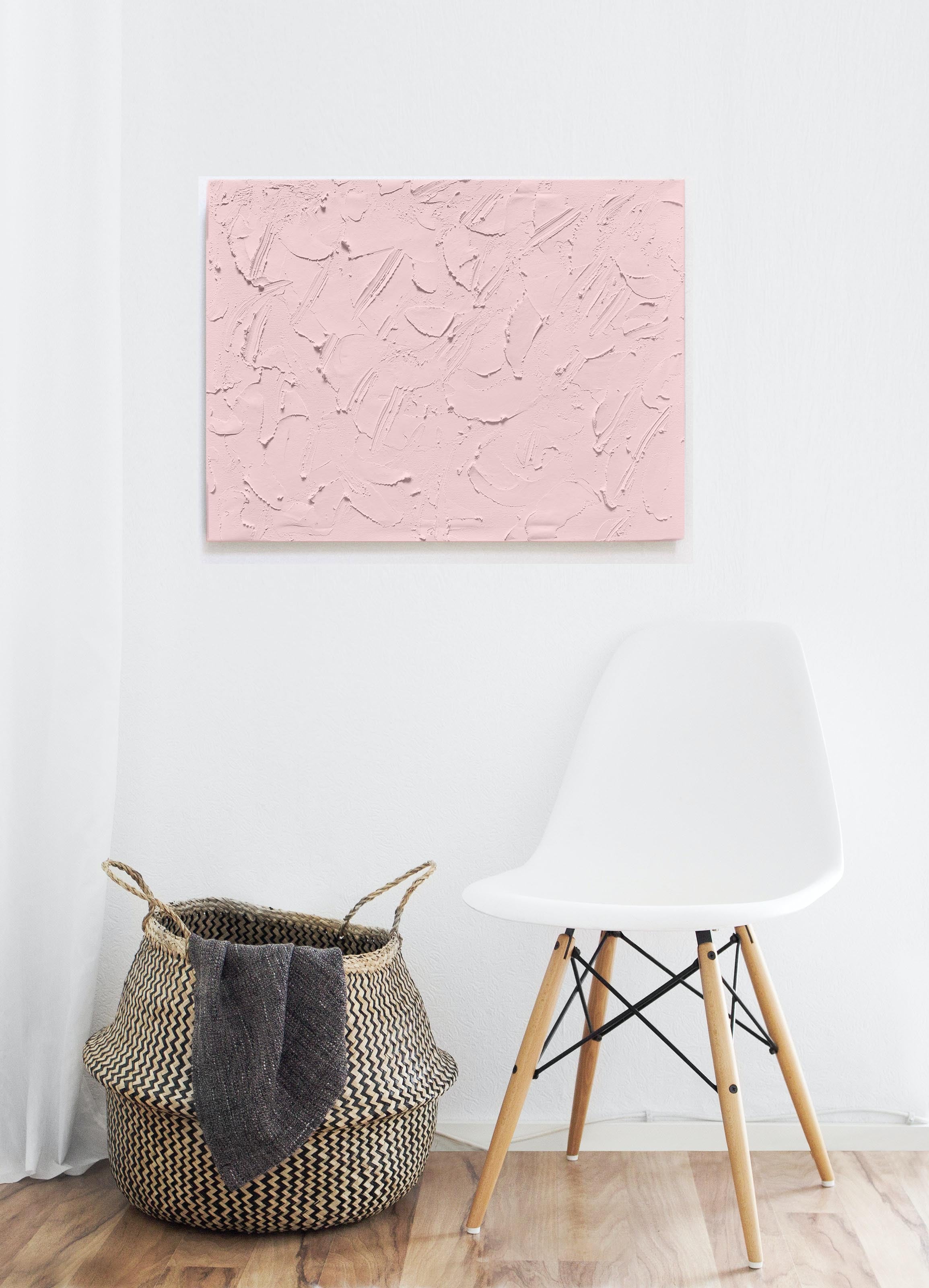Blush Pink Textured Wall Canvas