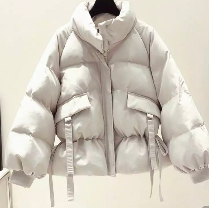 Cream Icy Puffer Coat