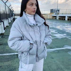 Grey Icy Puffer Coat