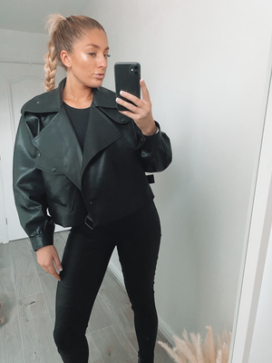 Ella Black Leather Jacket