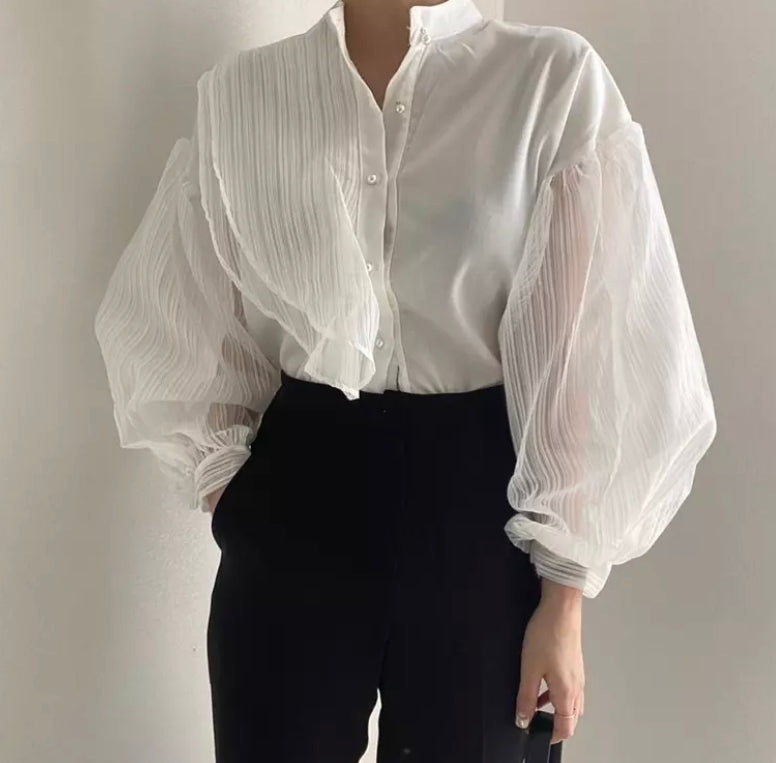 Anna' White Ruffle Blouse – Muse Clothing